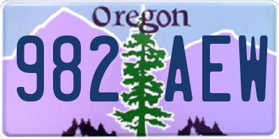 OR license plate 982AEW