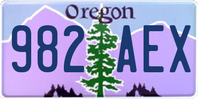 OR license plate 982AEX