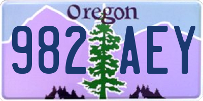 OR license plate 982AEY