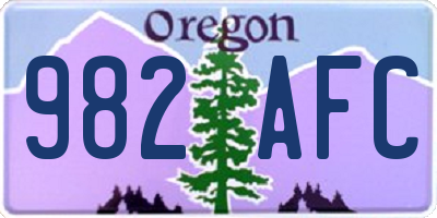 OR license plate 982AFC
