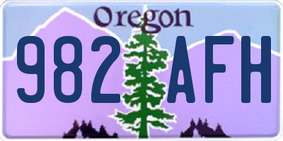 OR license plate 982AFH