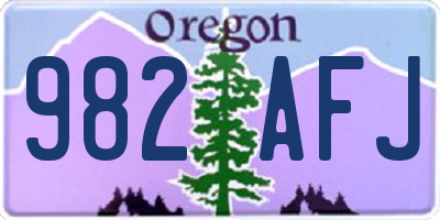 OR license plate 982AFJ