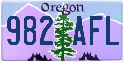 OR license plate 982AFL