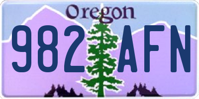 OR license plate 982AFN