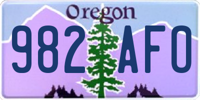 OR license plate 982AFO
