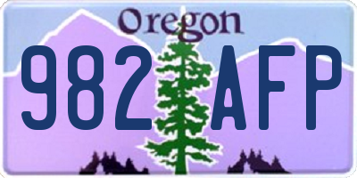 OR license plate 982AFP