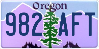 OR license plate 982AFT
