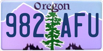 OR license plate 982AFU