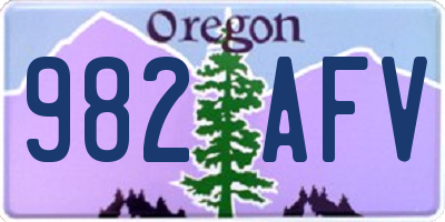 OR license plate 982AFV