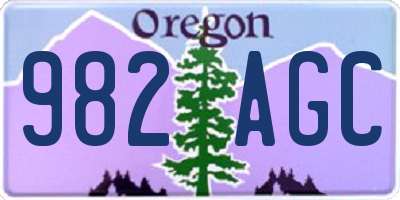 OR license plate 982AGC
