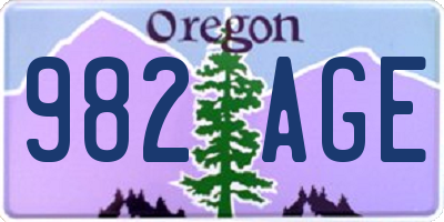 OR license plate 982AGE