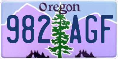 OR license plate 982AGF