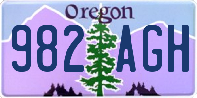 OR license plate 982AGH