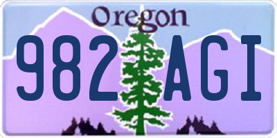 OR license plate 982AGI