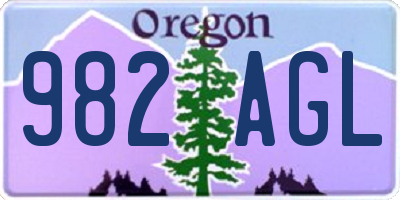 OR license plate 982AGL