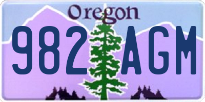 OR license plate 982AGM