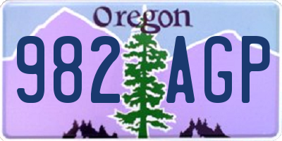 OR license plate 982AGP