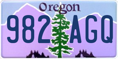 OR license plate 982AGQ