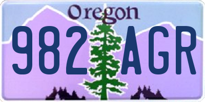 OR license plate 982AGR