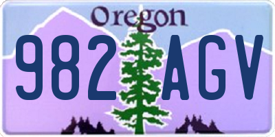 OR license plate 982AGV