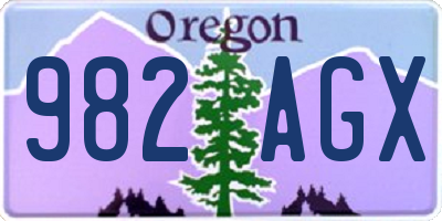 OR license plate 982AGX