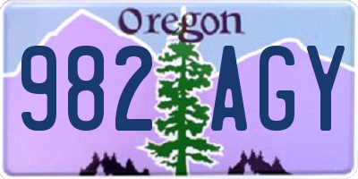 OR license plate 982AGY