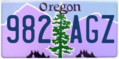 OR license plate 982AGZ