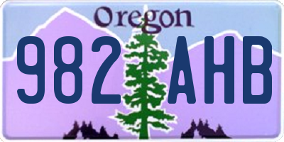 OR license plate 982AHB