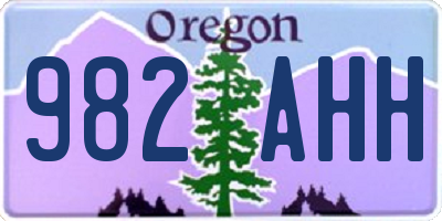 OR license plate 982AHH