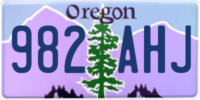 OR license plate 982AHJ