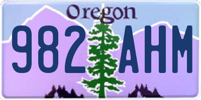 OR license plate 982AHM