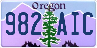OR license plate 982AIC