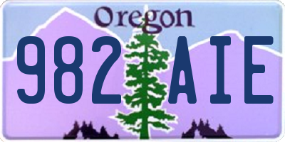 OR license plate 982AIE