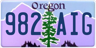 OR license plate 982AIG