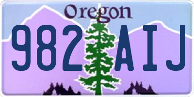 OR license plate 982AIJ