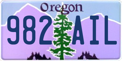 OR license plate 982AIL