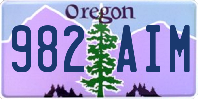 OR license plate 982AIM