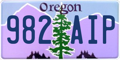 OR license plate 982AIP