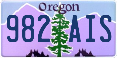 OR license plate 982AIS