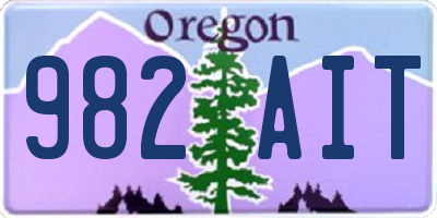 OR license plate 982AIT