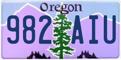 OR license plate 982AIU