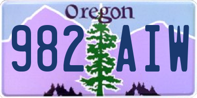 OR license plate 982AIW