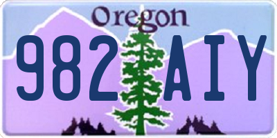 OR license plate 982AIY