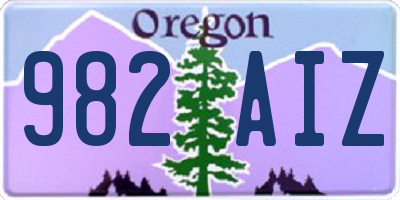 OR license plate 982AIZ