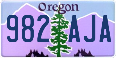 OR license plate 982AJA