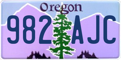 OR license plate 982AJC