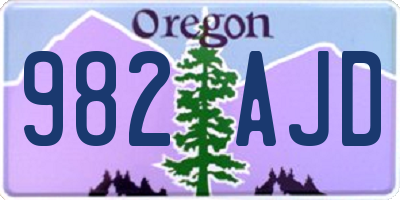 OR license plate 982AJD
