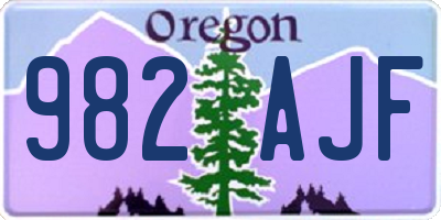 OR license plate 982AJF