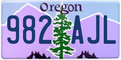 OR license plate 982AJL