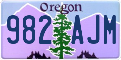 OR license plate 982AJM